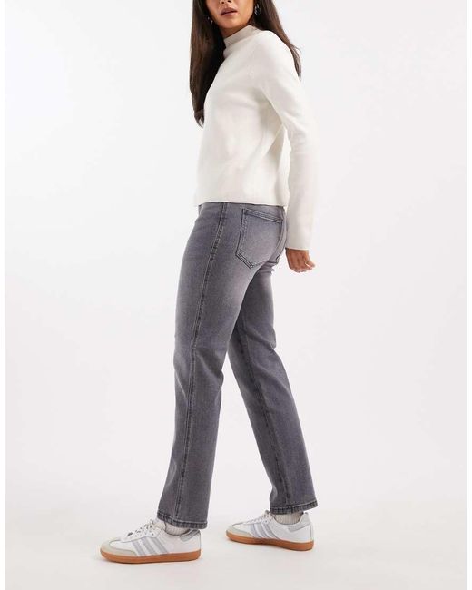 Vero Moda Blue Amara Straight Leg Ankle Length Stretch Jeans