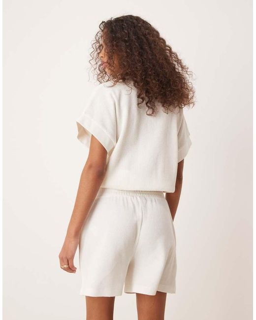 ASOS Natural Longline Waffle Short