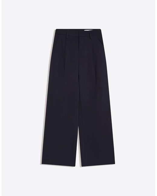 Bershka Blue Petite Voluminous Trousers With Double Fabric