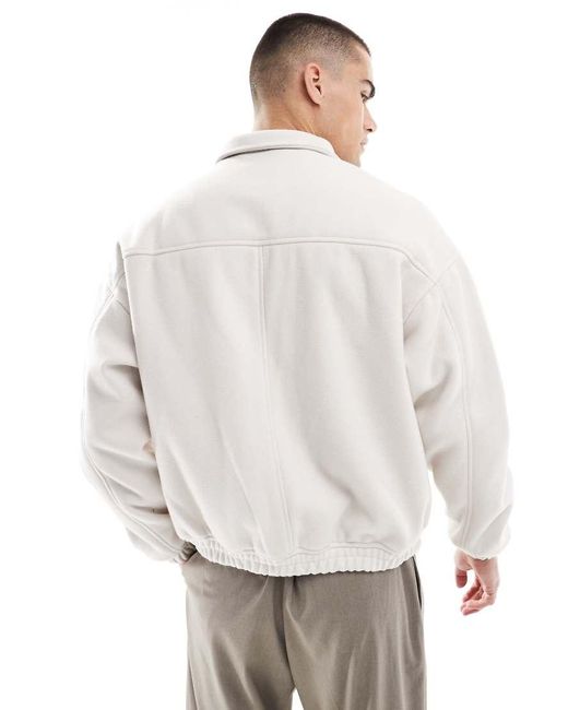 Bershka White Harrington Tailored Jacket for men