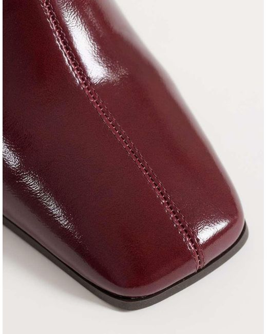 ASOS Red Rafe Block Heel Ankle Boots
