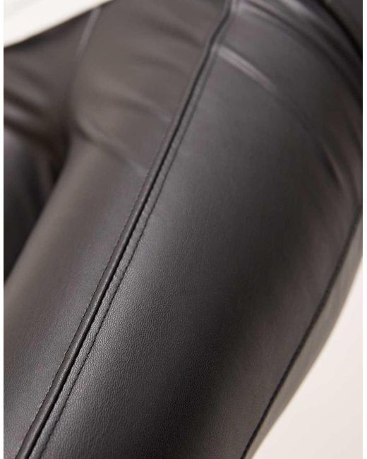 New Look Black Pu Front Seam Leggings