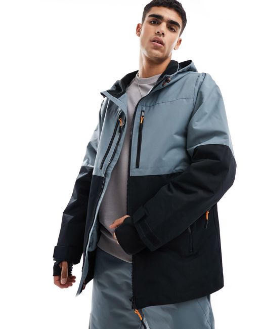 Threadbare Blue Co-ord Colour Block Ski Jacket for men