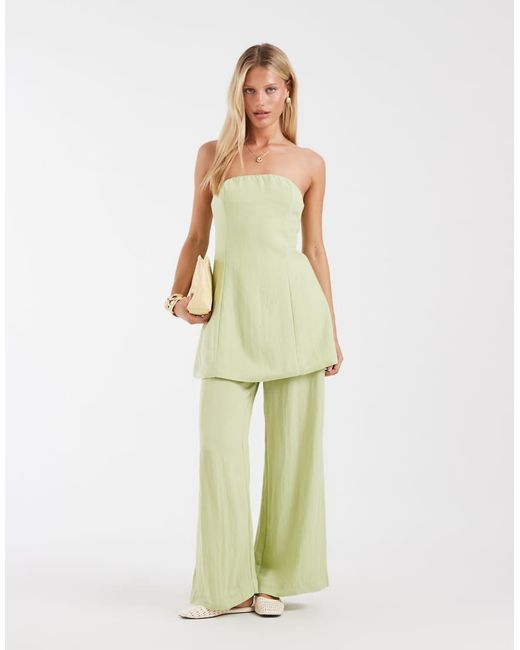Vero Moda Green Longline Bandeau Top Co-ord