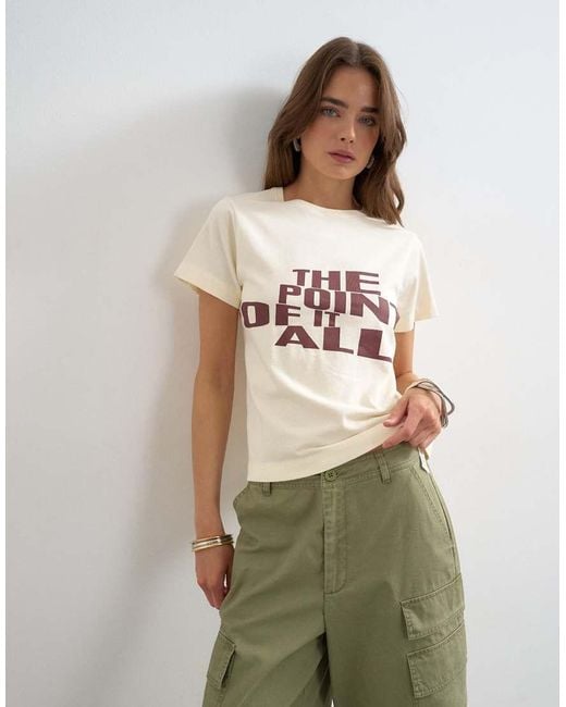 TOPSHOP White 'The Point Of It All' Graphic Tee