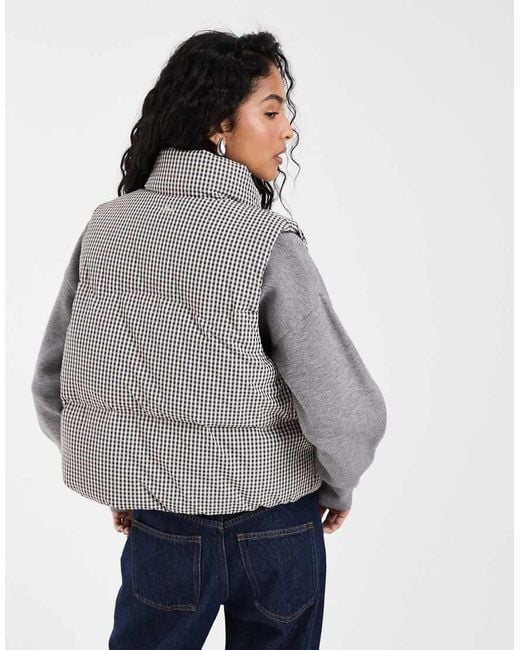 Levi's Gray Tate Micro Check Puffer Gilet