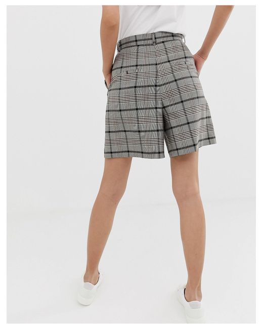 plaid mom shorts