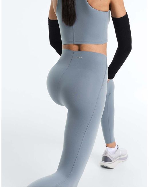 Oysho Blue Compressive Core Control Ankle-Length Leggings
