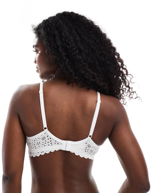Lindex White Maternity Eyelet Nursing Bra