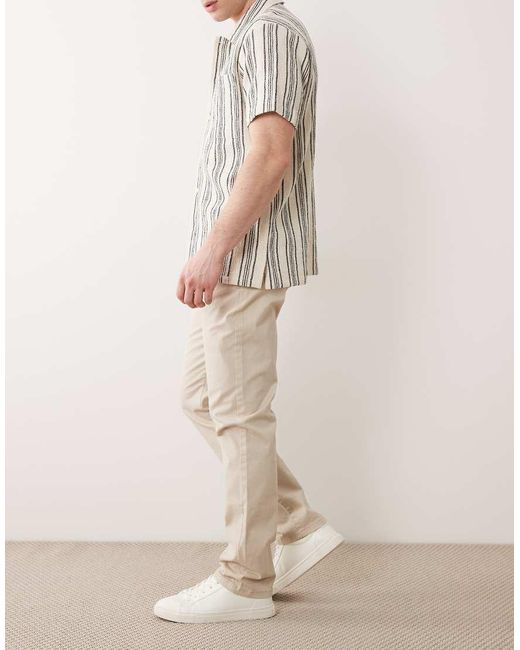 Threadbare Natural Slim Fit Chino Trousers for men