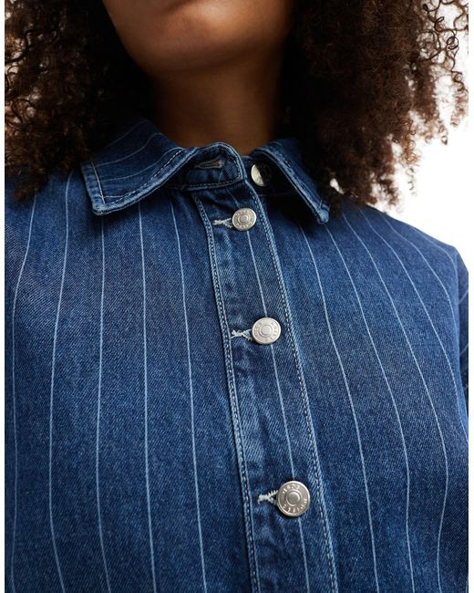 Chemise oversize d'ensemble en jean à rayures ASOS en coloris Blue