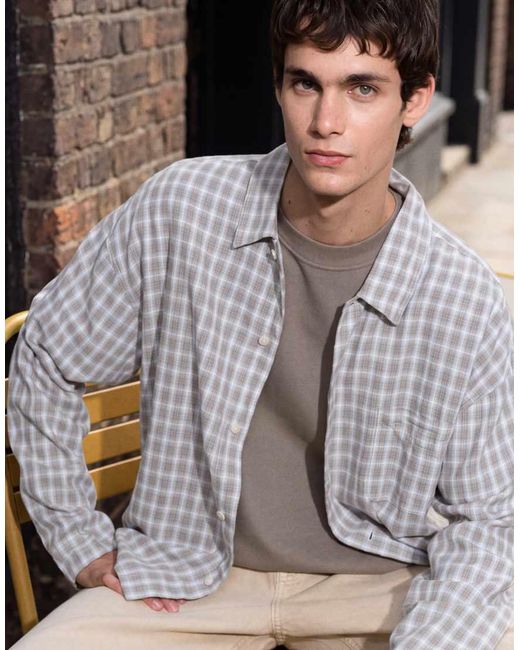 Jack & Jones Gray Long Sleeve Cotton Shirt for men