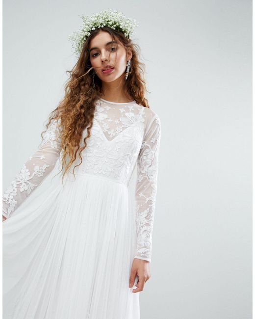 embroidered bodice maxi dress