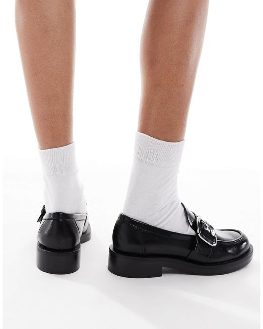 Stradivarius White Buckle Detail Loafer