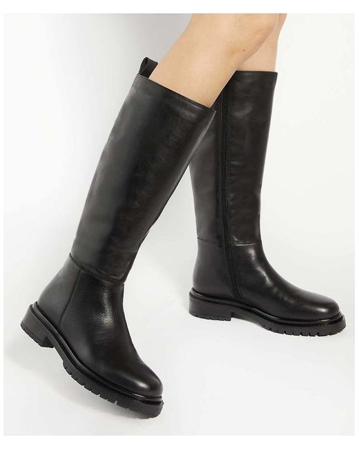 Dune Black Tilings Knee High Boots