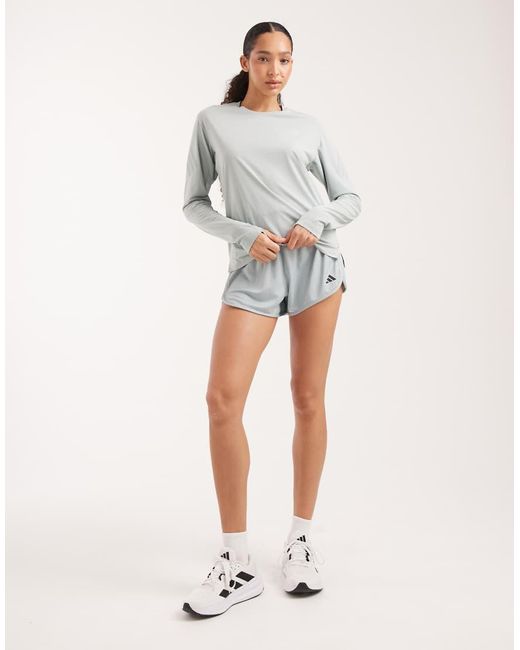 Adidas Originals Gray Pacer Essentials Knit High-Rise Shorts