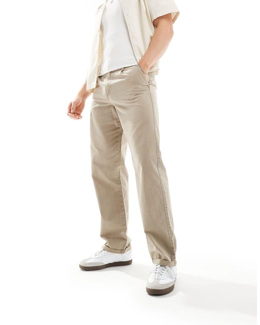 Pantalon chino décontracté - beige délavé ASOS pour homme en coloris Natural