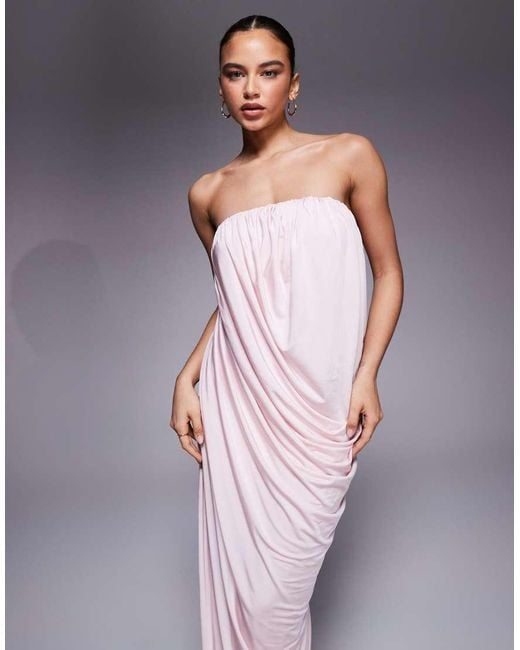 Mango Blue Featuring Kaia Gerber Bandeau Maxi Dress