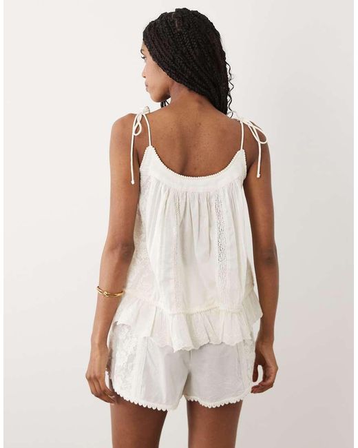 Miss Selfridge Natural Embroidered Shorts Co-ord