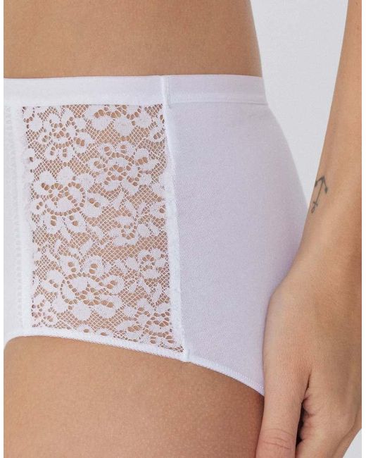 Tezenis White High-Waisted Knickers