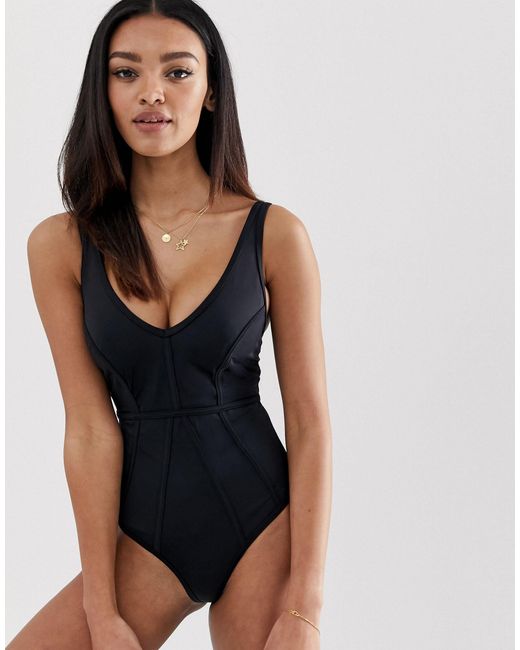 black fuller bust swimsuit