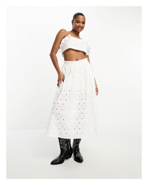 White midi top skirt co ord