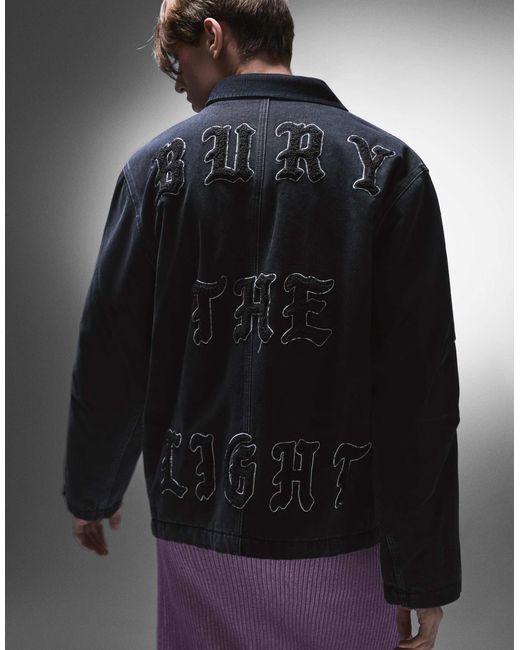 Veste en jean avec poches Bershka pour homme en coloris Blue