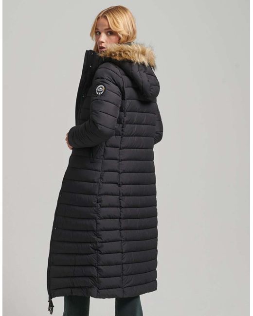 Superdry Gray – longline-puffermantel
