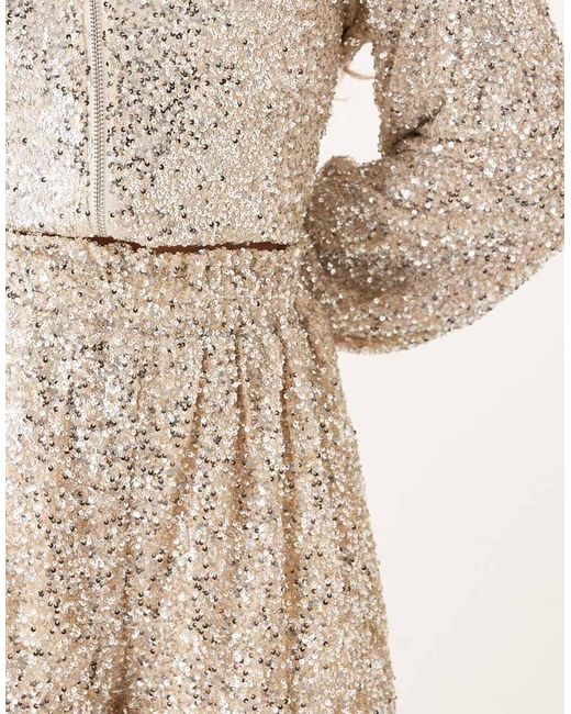 Never Fully Dressed Natural Sequin Short Co-Ord