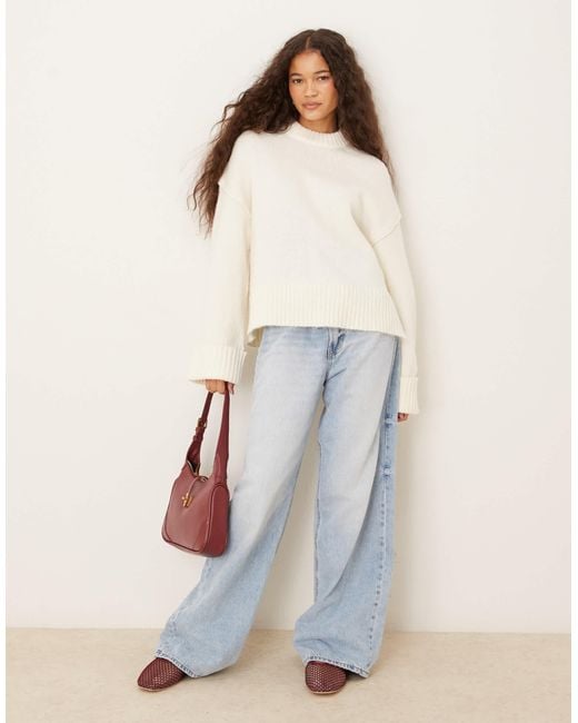 Gina Tricot White – relaxed fit strickpullover