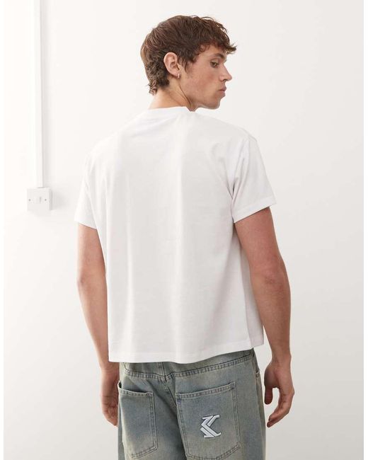 Reclaimed Vintage White Cropped Boxy T-shirt for men