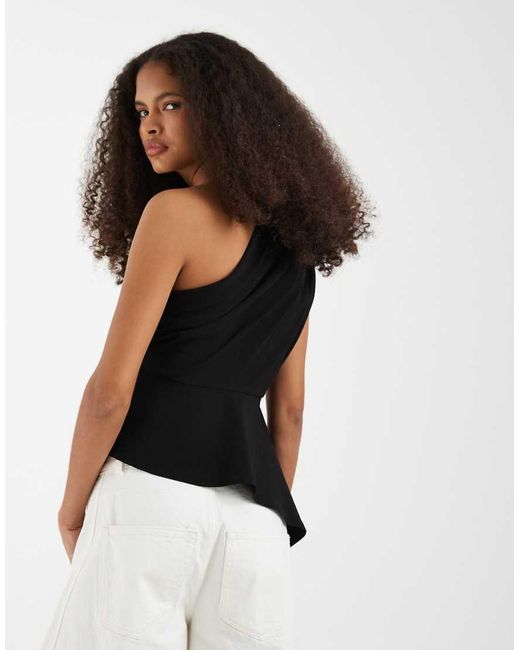 Vero Moda Black Asymmetric One Shoulder Top