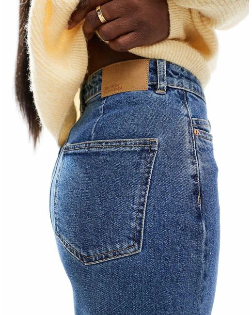 Vero Moda Blue Denim Midaxi Skirt With Front Split