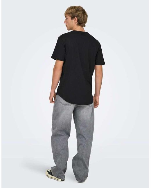 Only & Sons Black Loose-Fit Jeans for men
