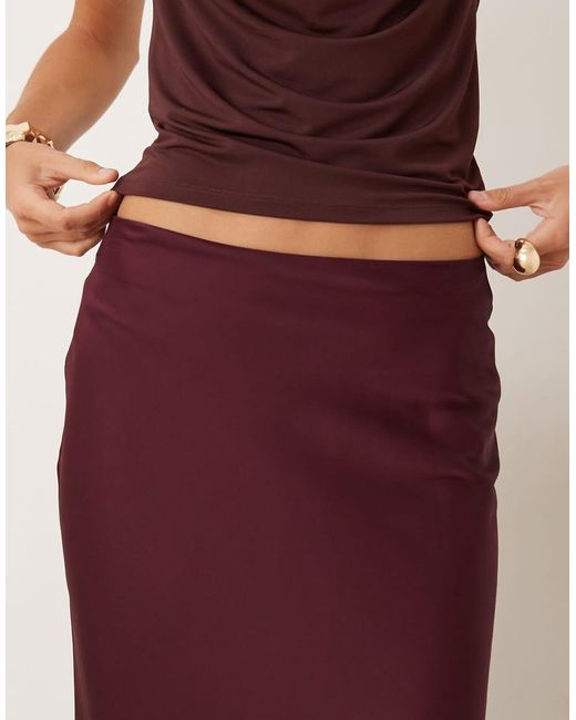 Vila Purple Satin Maxi Skirt