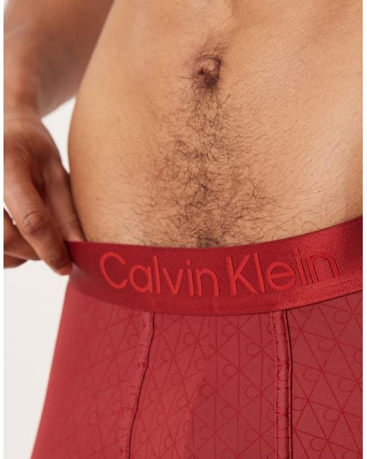 Calvin Klein Red Brushed Micro Trunks for men