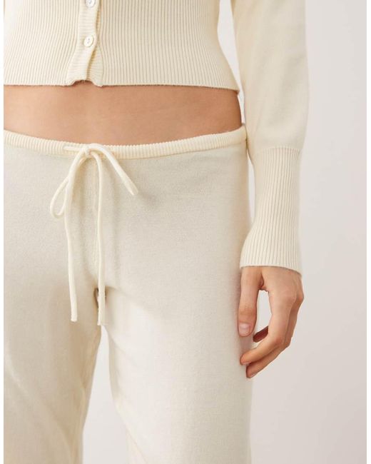 Gina Tricot Natural Co-ord Relaxed Fit Knitted Trousers