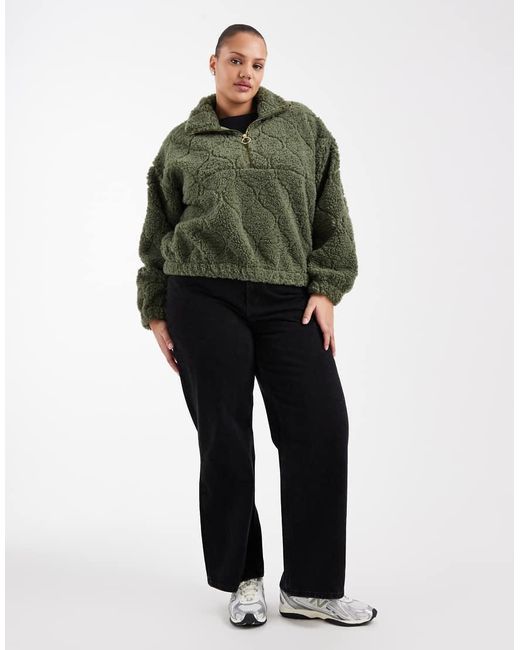 ONLY Green Teddy Boxy Fleece