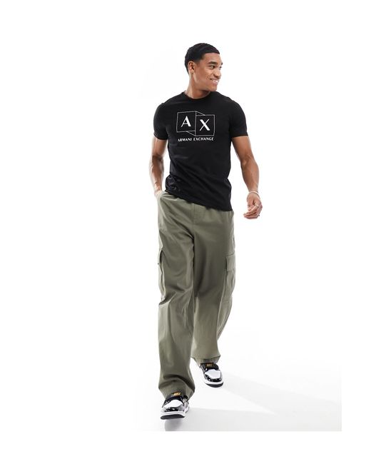 Armani Exchange Black Boxes Logo Slim Fit T-shirt for men