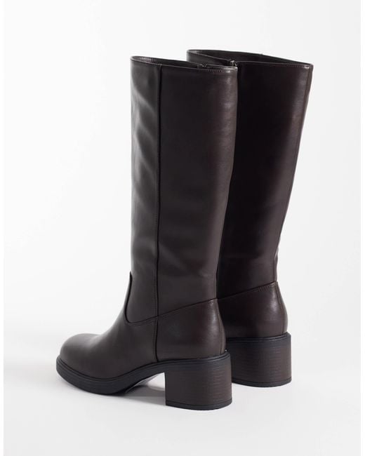 Glamorous Black Pull On Knee Boots