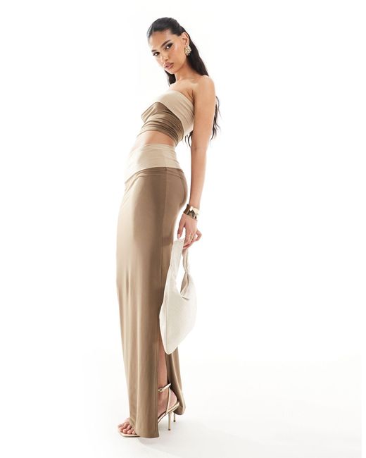 Missy empire - exclusivité - jupe fourreau d'ensemble longue coupe près du corps - moka Missy Empire en coloris White