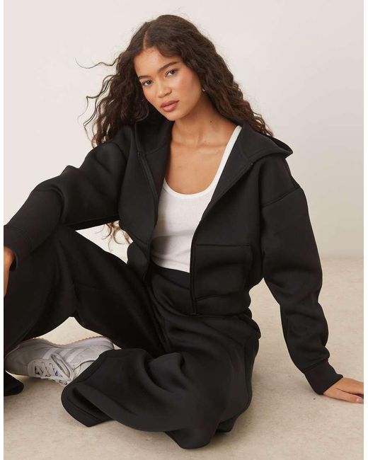 Tala Black Spacer Zip Through Hoodie