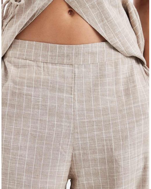 Object Natural Linen Mix Tailored Wide Leg Pants