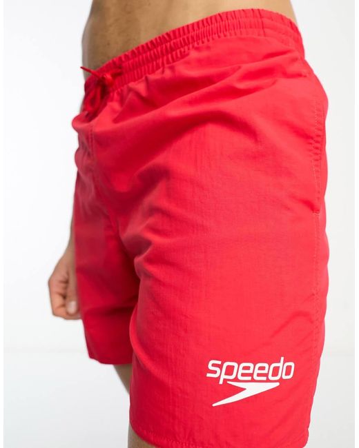 Speedo Red Essentials 16"" Swim Shorts for men