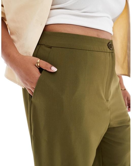 ASOS Green Curve Tailored Relaxed Straight Leg Trousers
