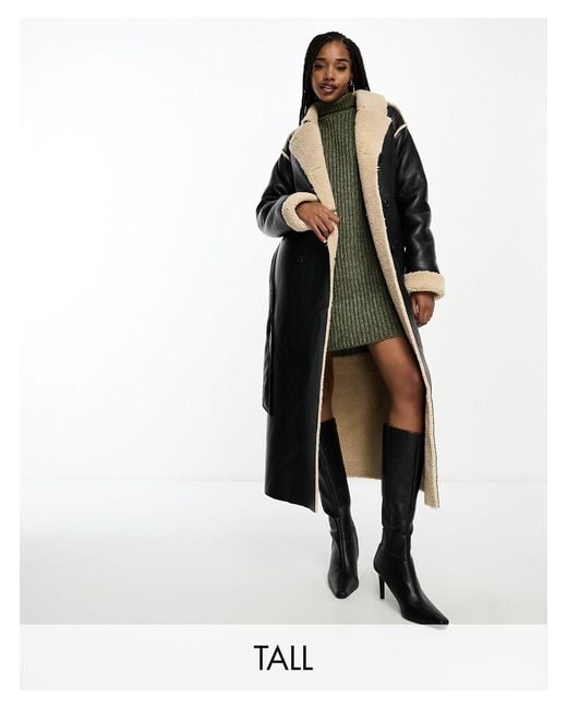 Brave soul tasmin hotsell faux fur tailored coat