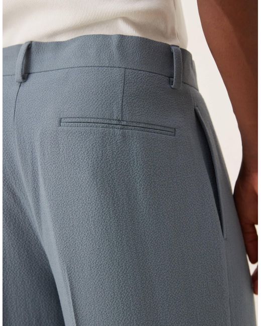 ASOS – strukturierte anzughose in Blue für Herren