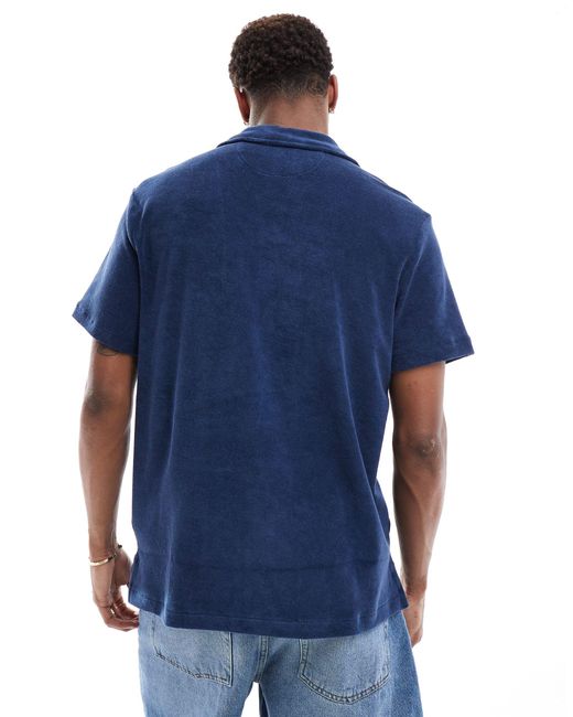 Chemise en coton éponge légère avec poche à logo emblématique avec col à revers Polo Ralph Lauren pour homme en coloris Blue