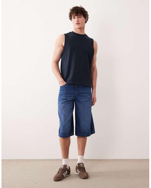 ASOS Blue Regular Fit Boxy Oversized Tank for men