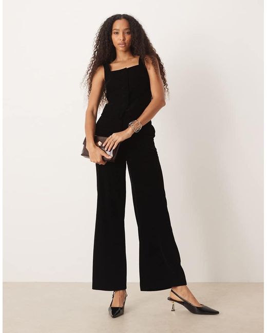 Nobody's Child White Slim Leg Velvet Trousers Co-Ord